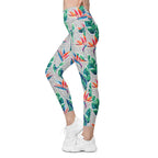 Polka Dot Floral Leggings With Pockets