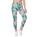 Polka Dot Floral Leggings With Pockets