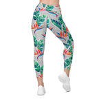 Polka Dot Floral Leggings With Pockets