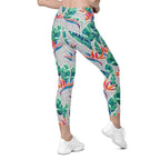 Polka Dot Floral Leggings With Pockets