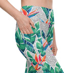 Polka Dot Floral Leggings With Pockets