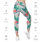 Polka Dot Floral Leggings With Pockets