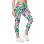 Polka Dot Floral Leggings With Pockets