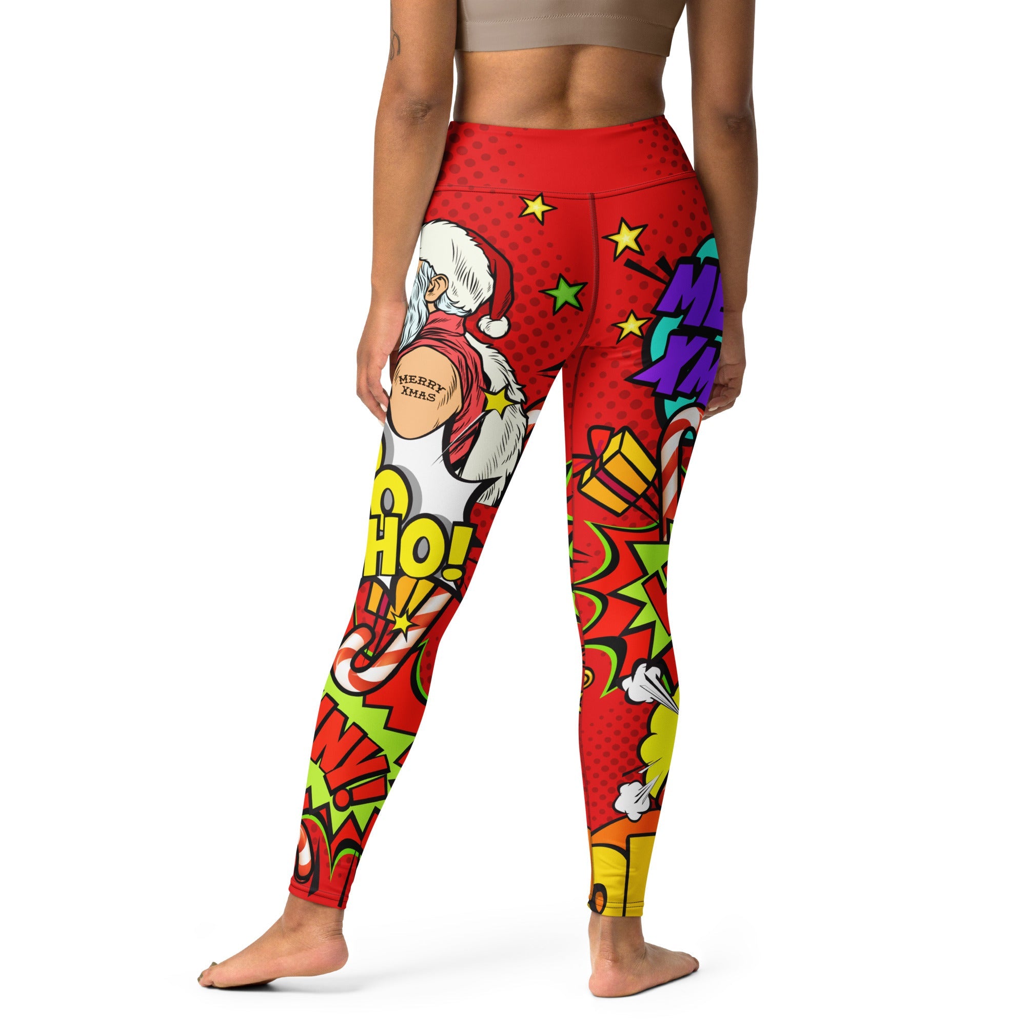 Pop Art Santa Christmas Yoga Leggings