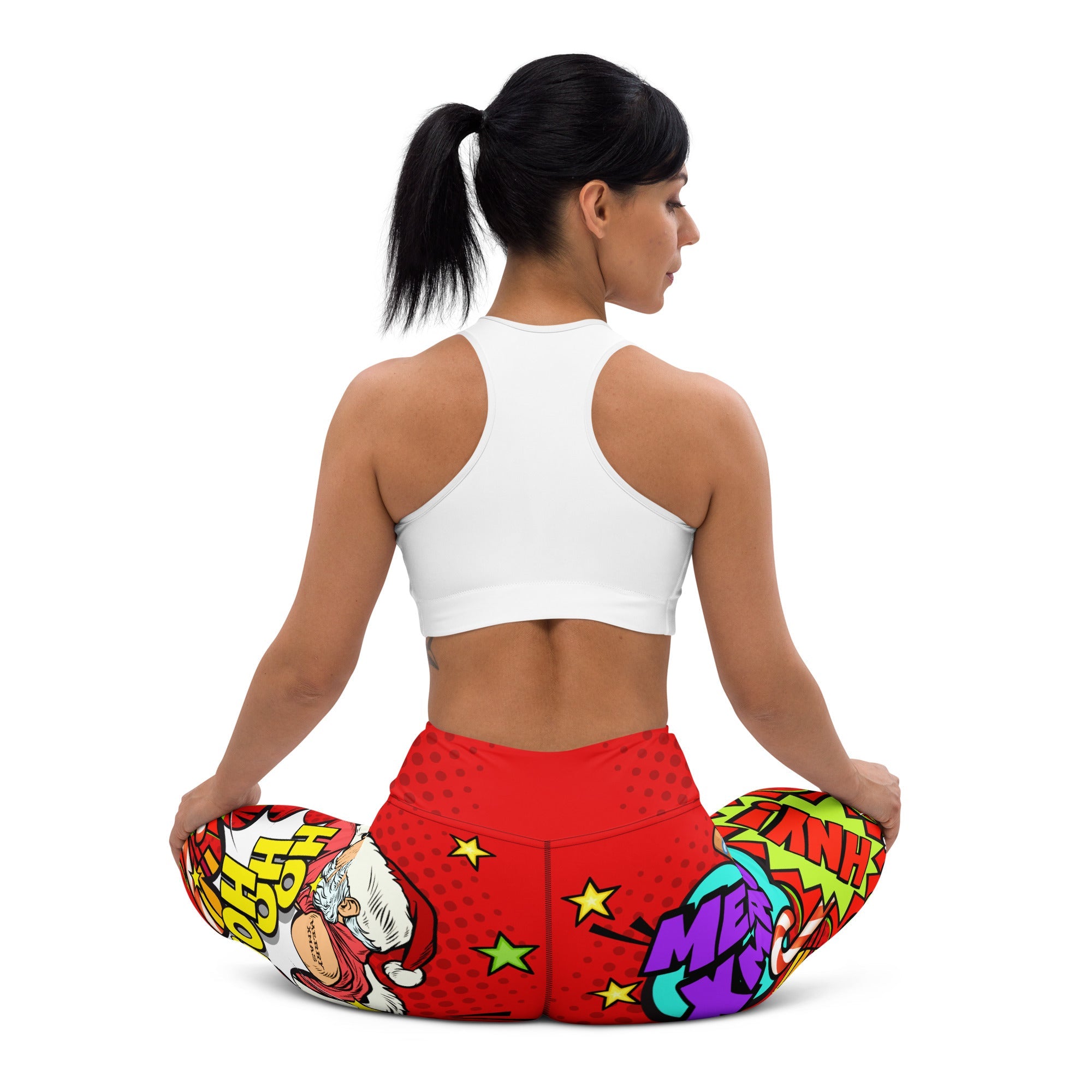 Pop Art Santa Christmas Yoga Leggings