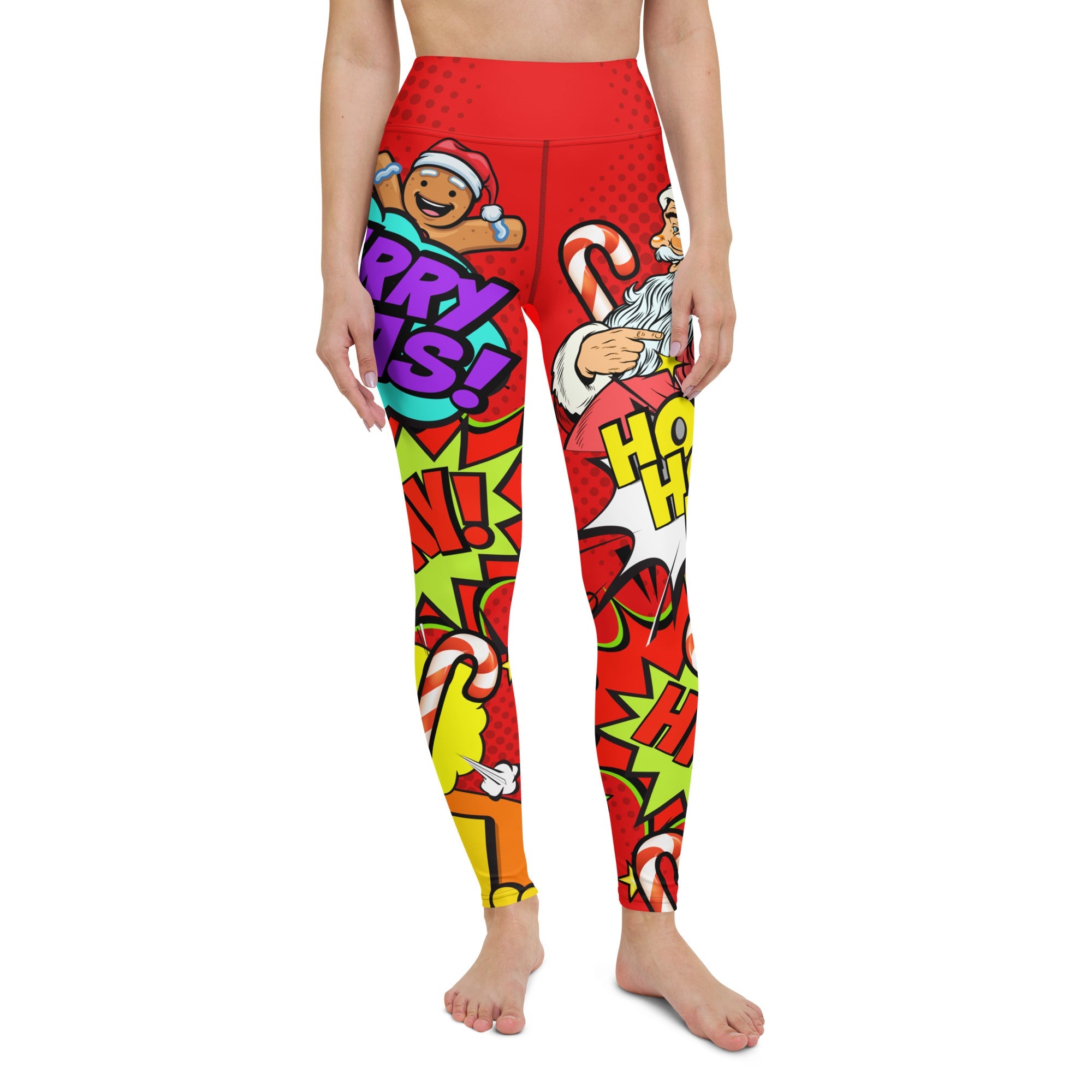 Pop Art Santa Christmas Yoga Leggings