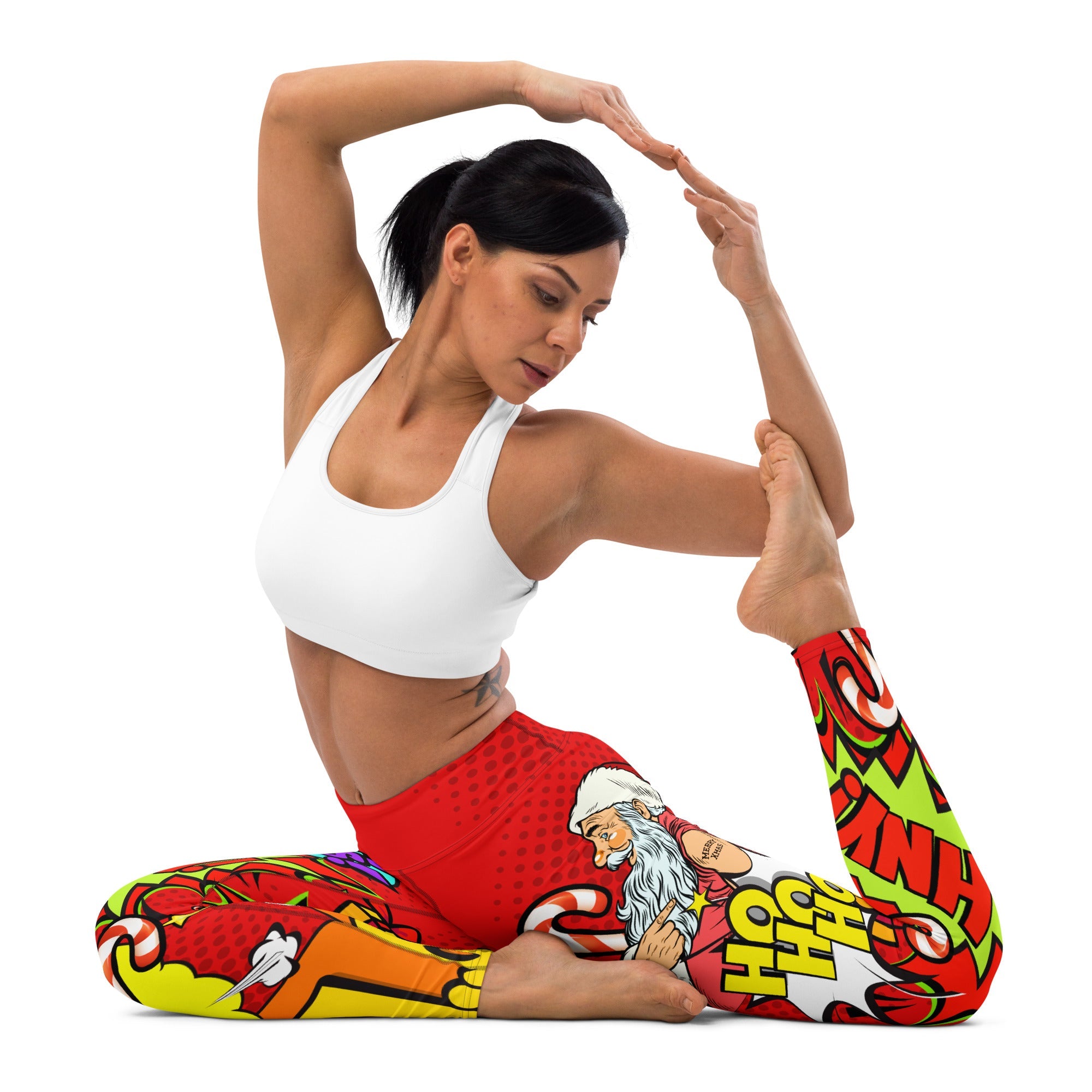 Pop Art Santa Christmas Yoga Leggings