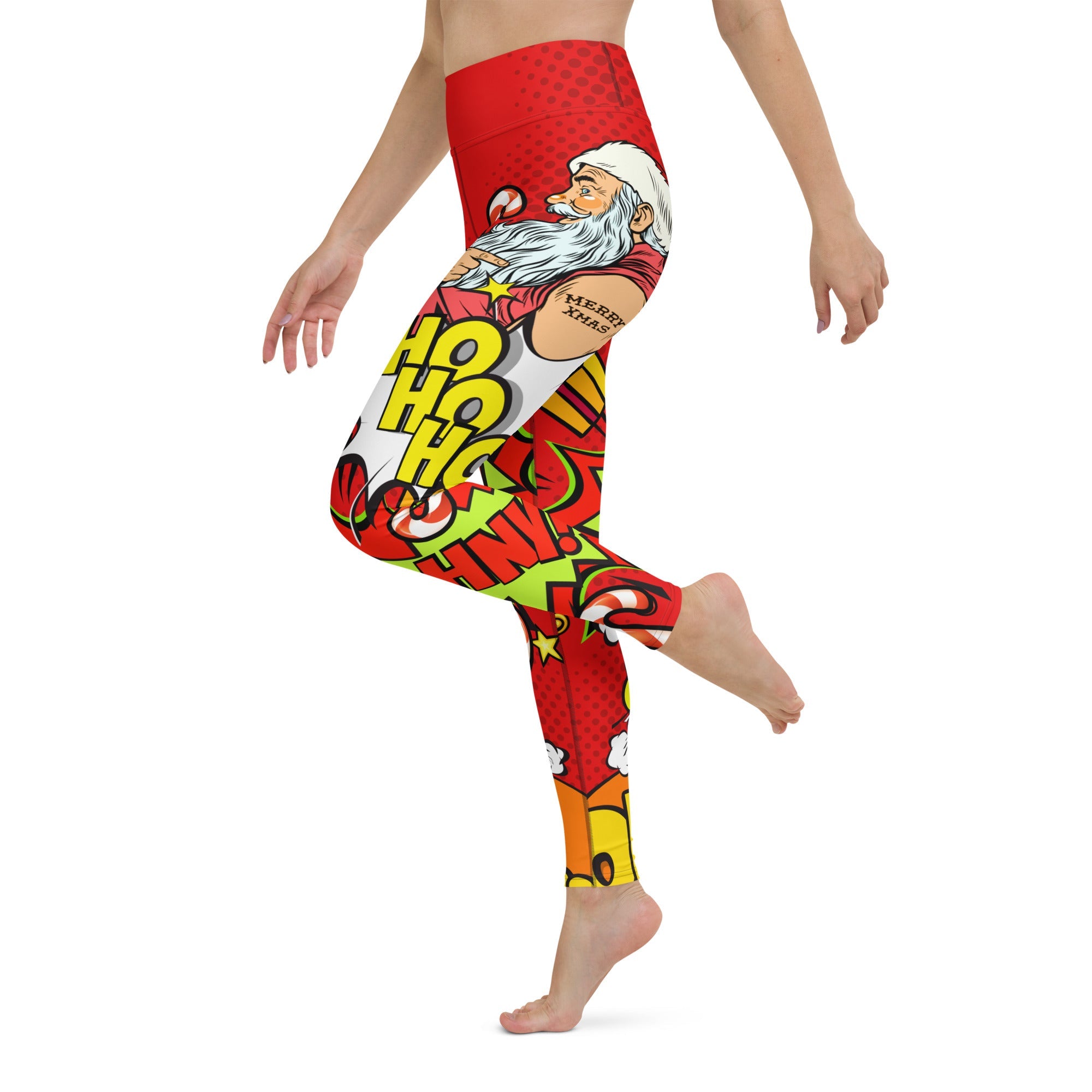 Pop Art Santa Christmas Yoga Leggings