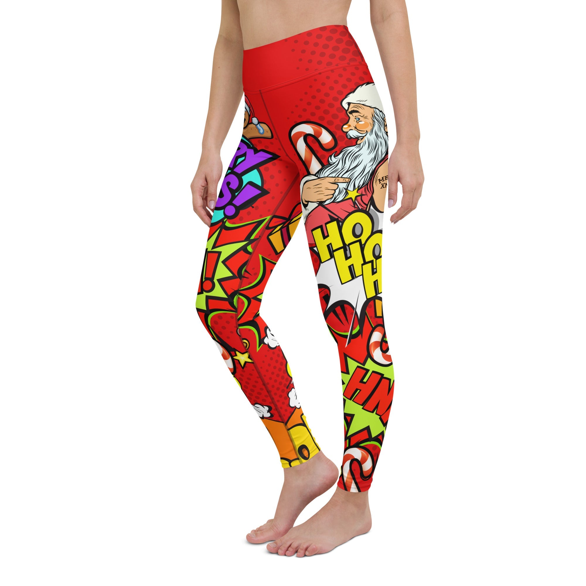 Pop Art Santa Christmas Yoga Leggings