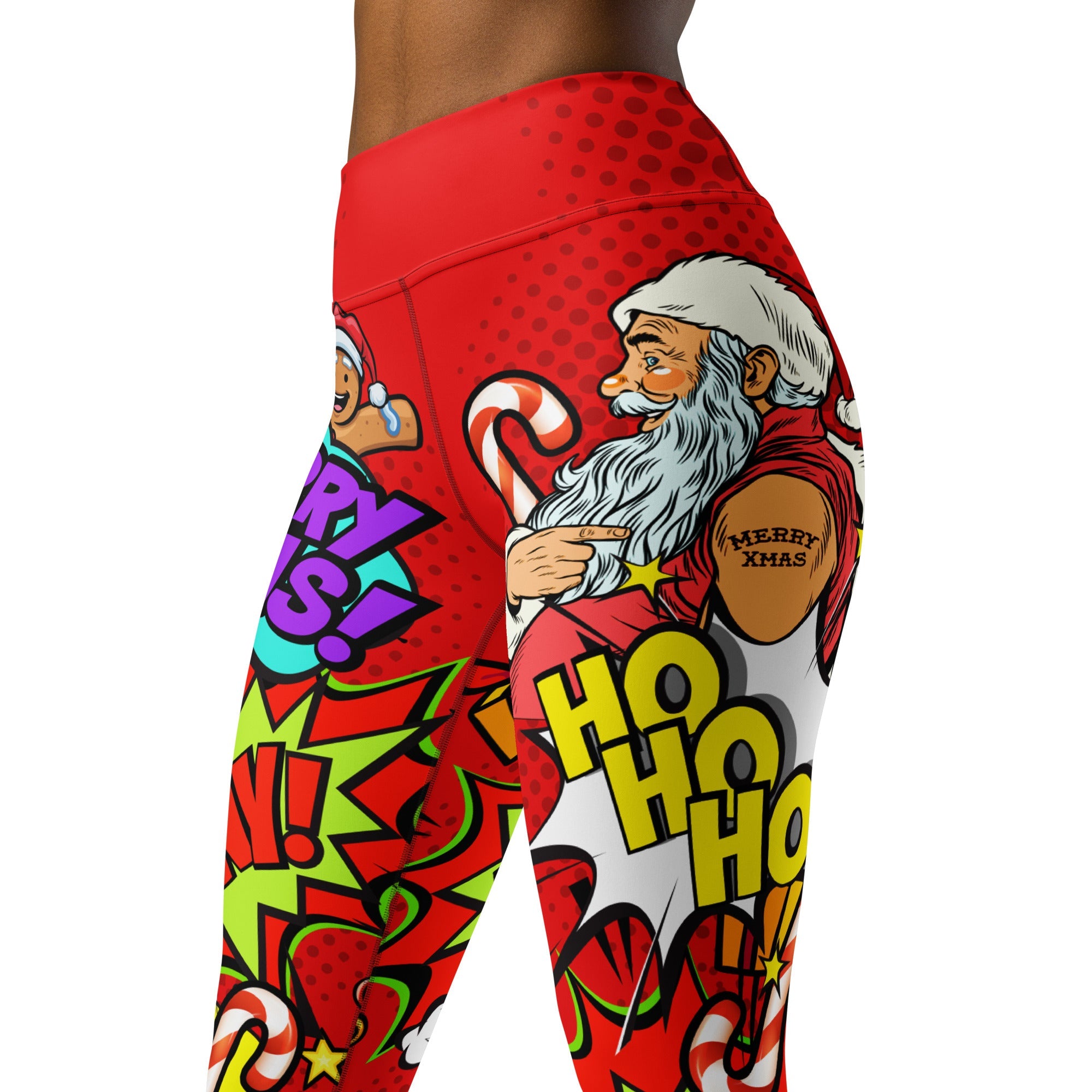 Pop Art Santa Christmas Yoga Leggings