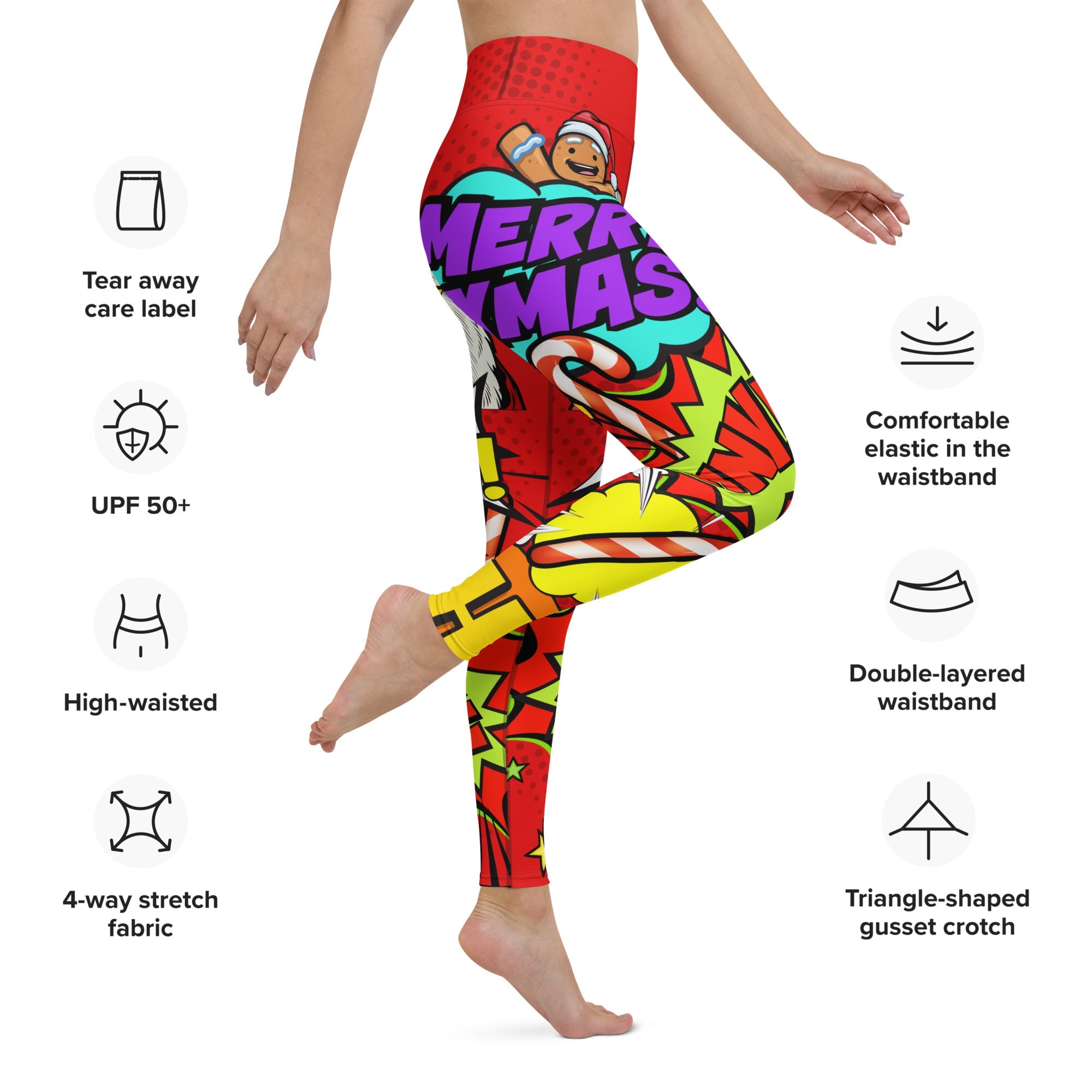 Pop Art Santa Christmas Yoga Leggings