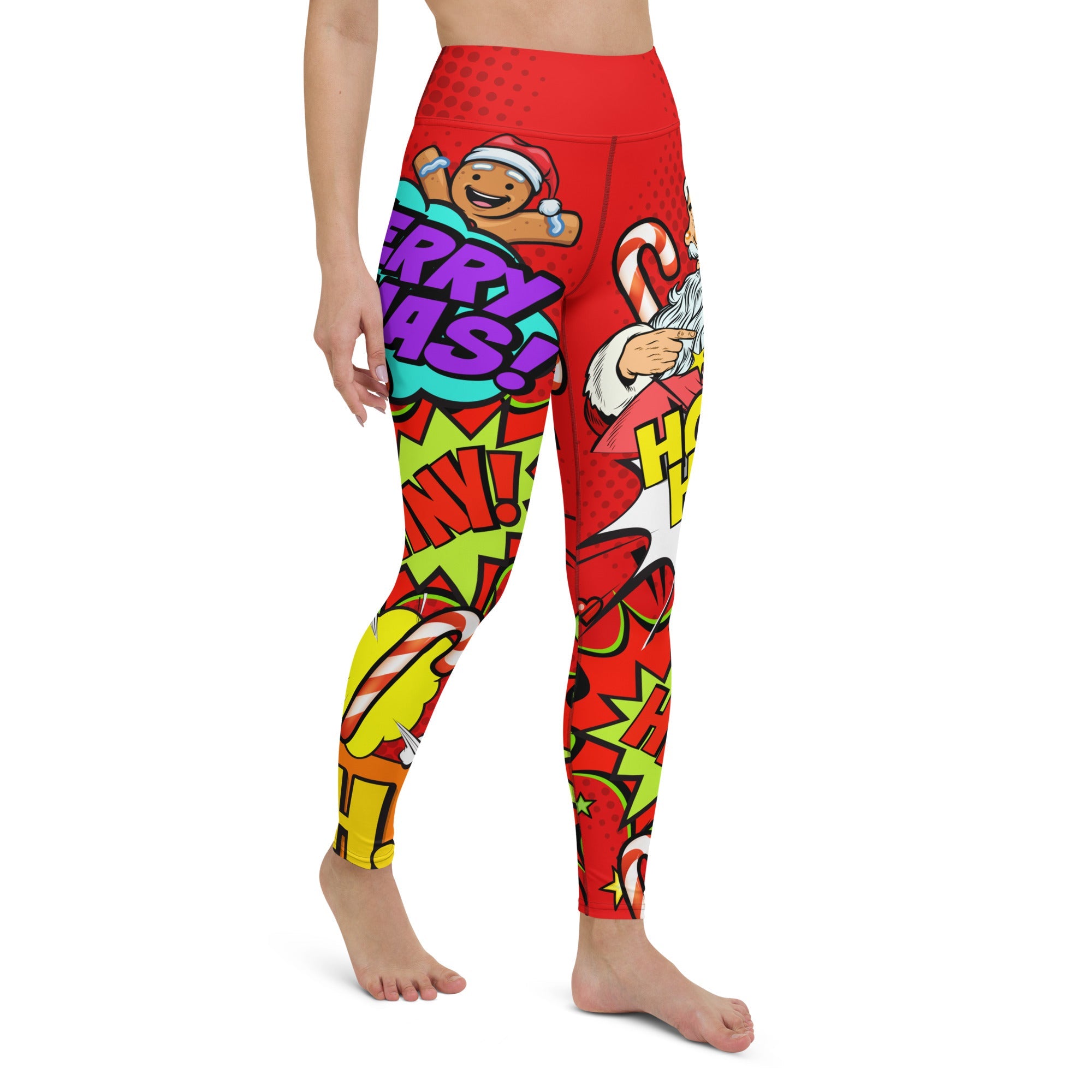 Pop Art Santa Christmas Yoga Leggings