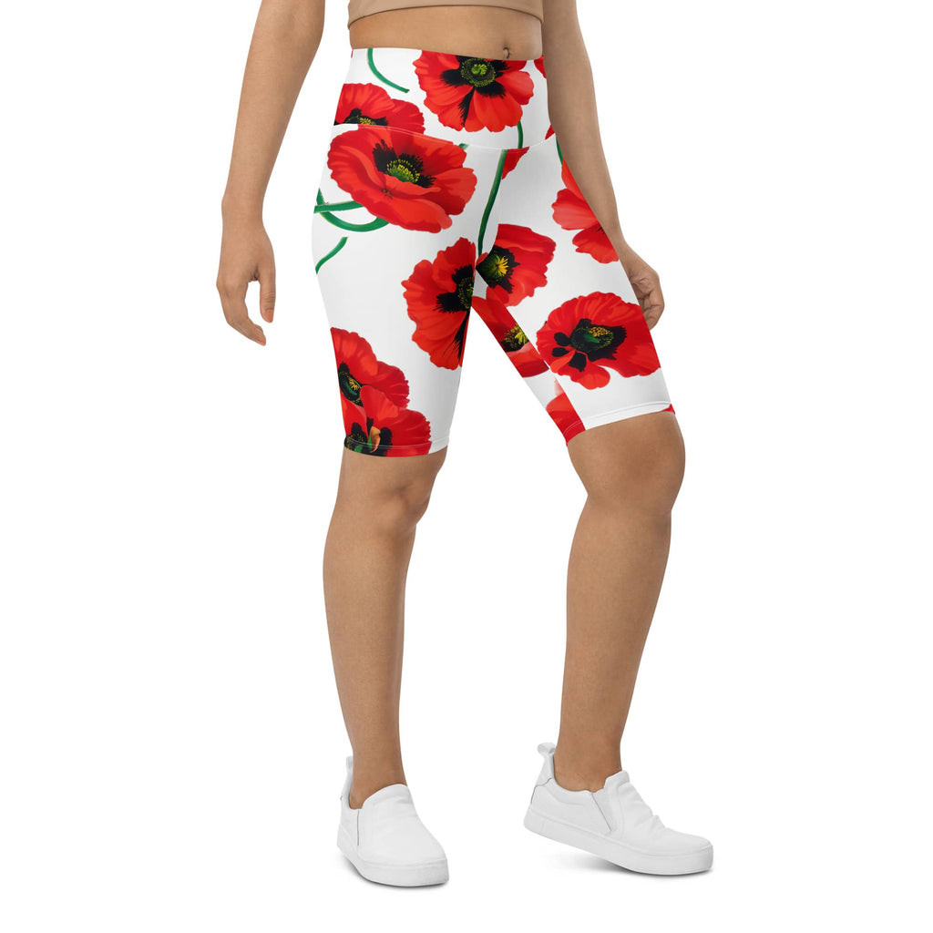 Poppy Print Biker Shorts