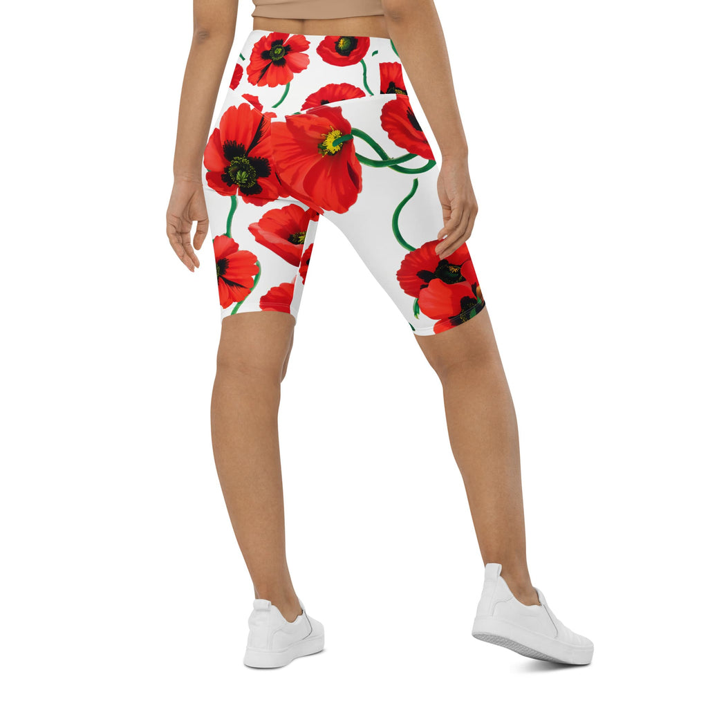 Poppy Print Biker Shorts