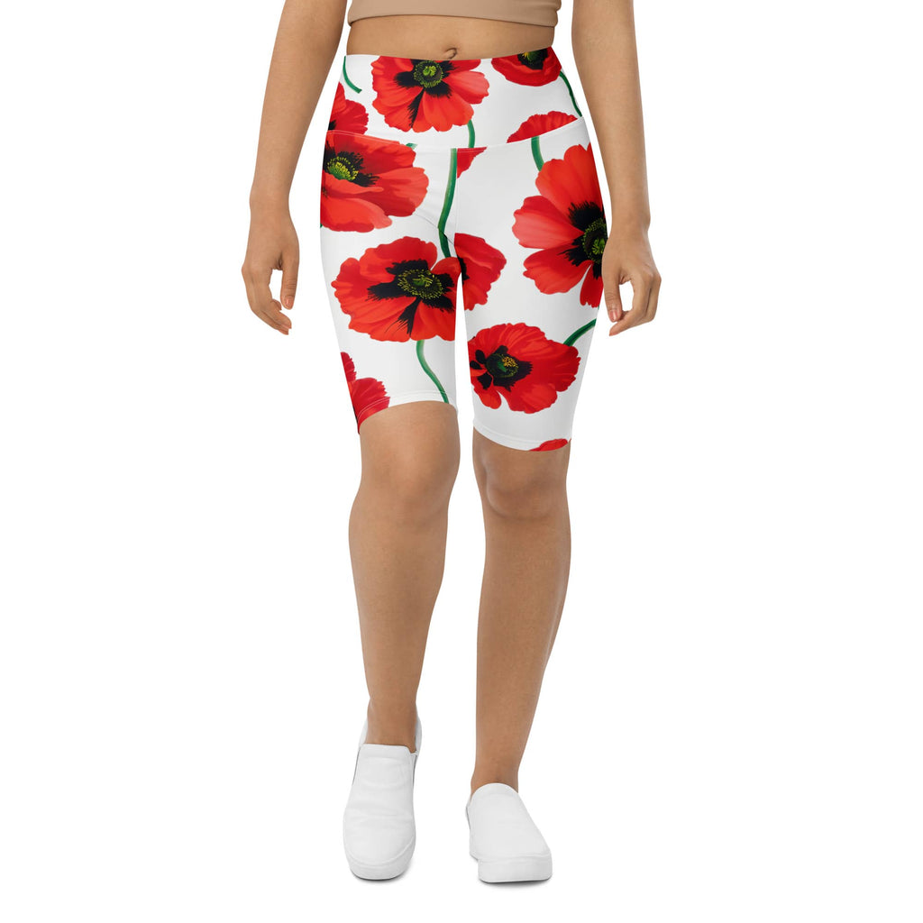 Poppy Print Biker Shorts