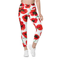 Poppy Print Crossover Leggings With Pockets