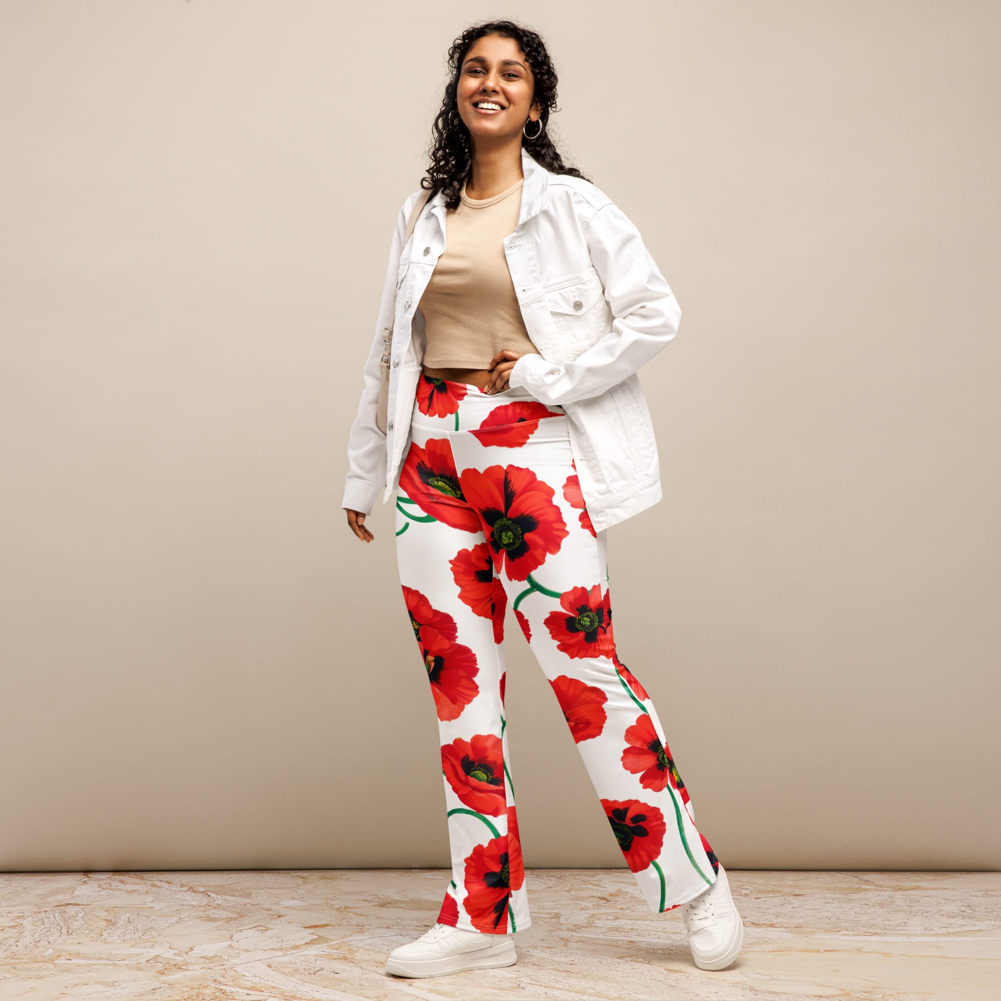 Poppy Print Flare Leggings
