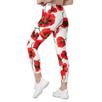 Poppy Print Leggings With Pockets