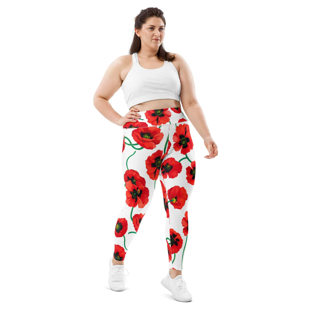 Poppy Print Plus Size Leggings