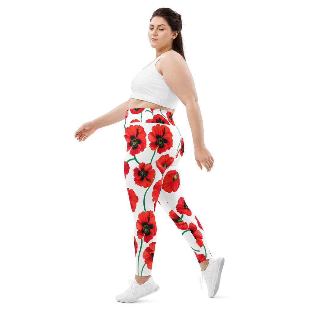 Poppy Print Plus Size Leggings