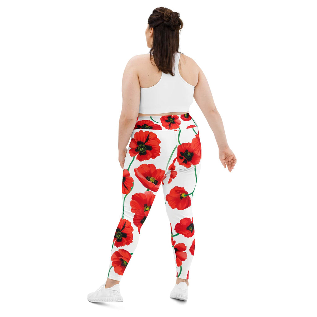 Poppy Print Plus Size Leggings