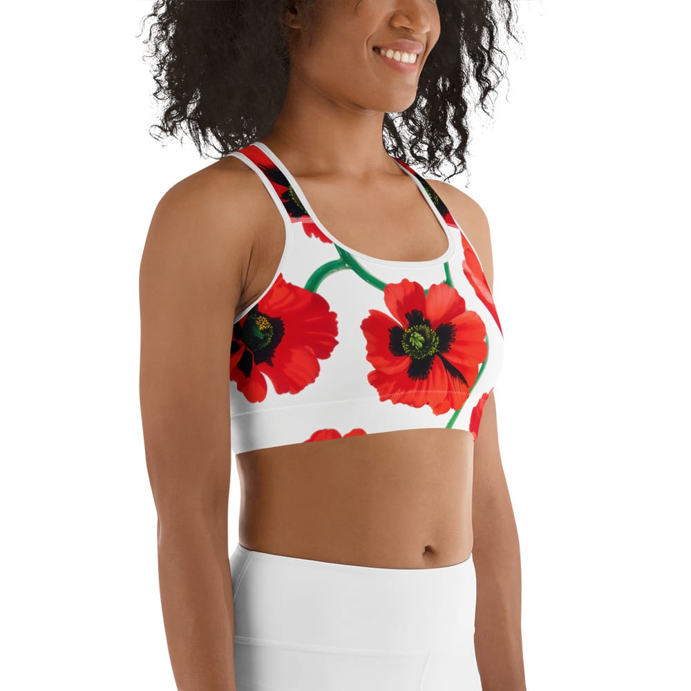 Poppy Print Sports Bra