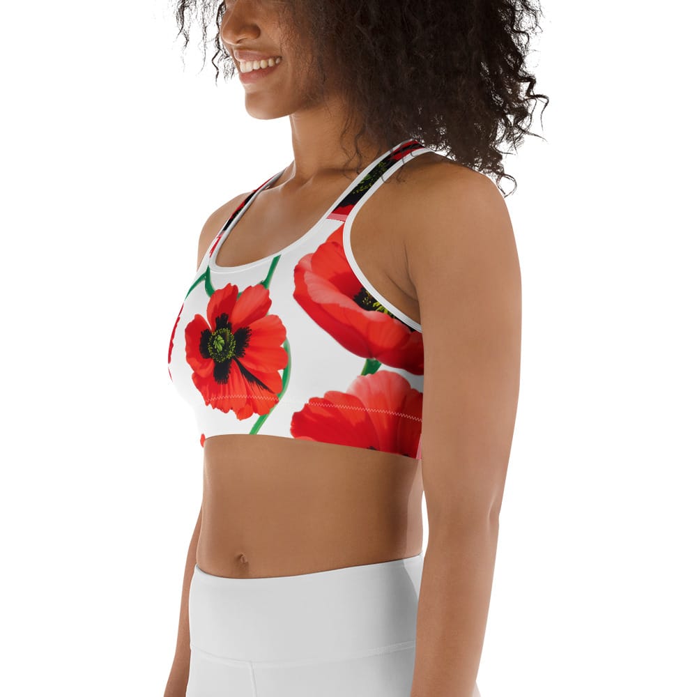 Poppy Print Sports Bra
