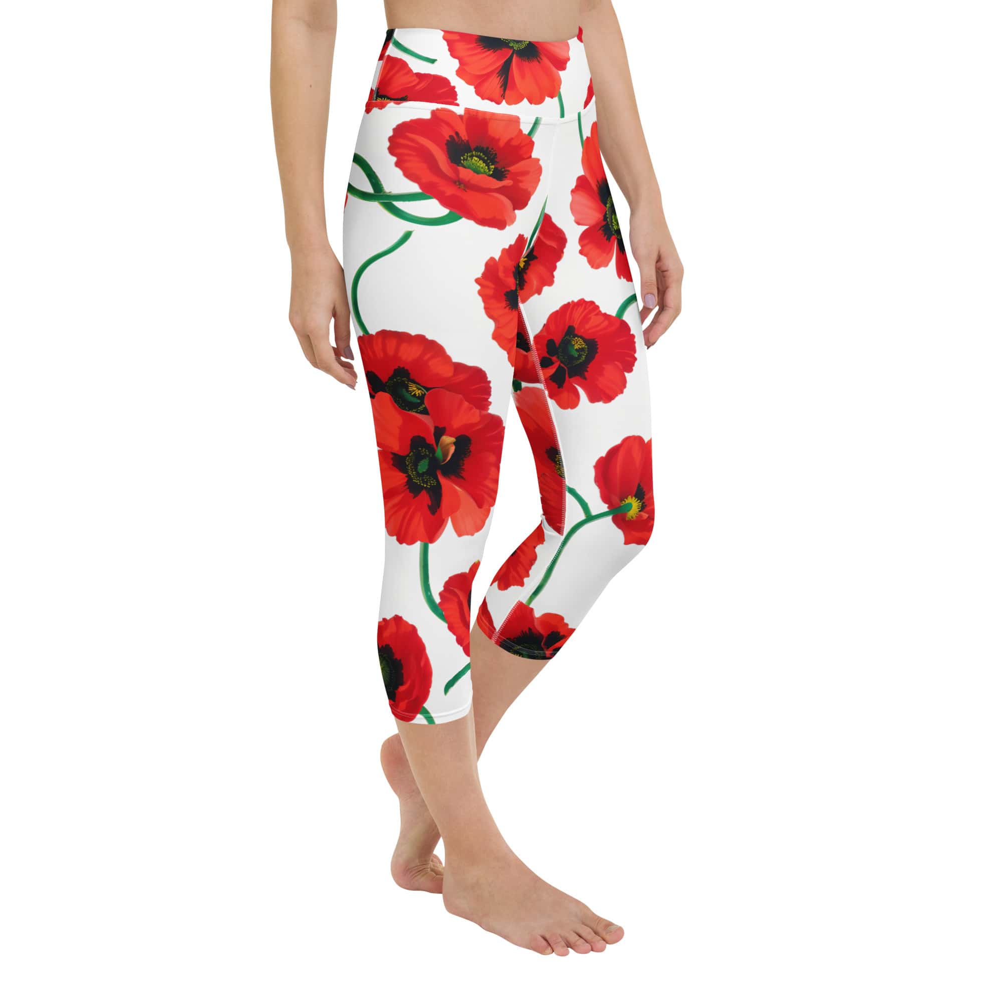 Poppy Print Yoga Capris