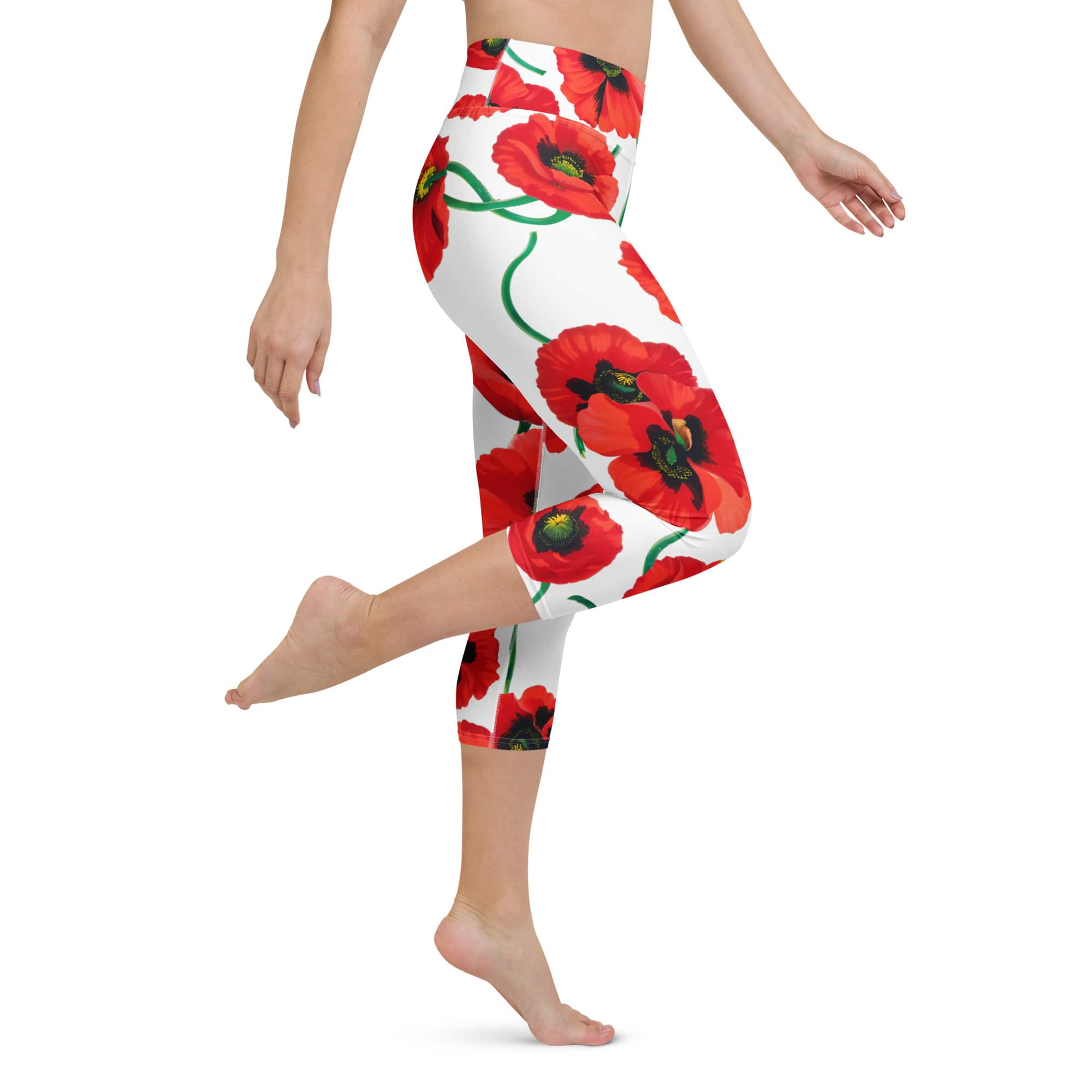 Poppy Print Yoga Capris