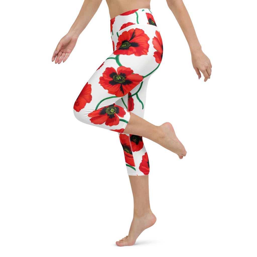 Poppy Print Yoga Capris
