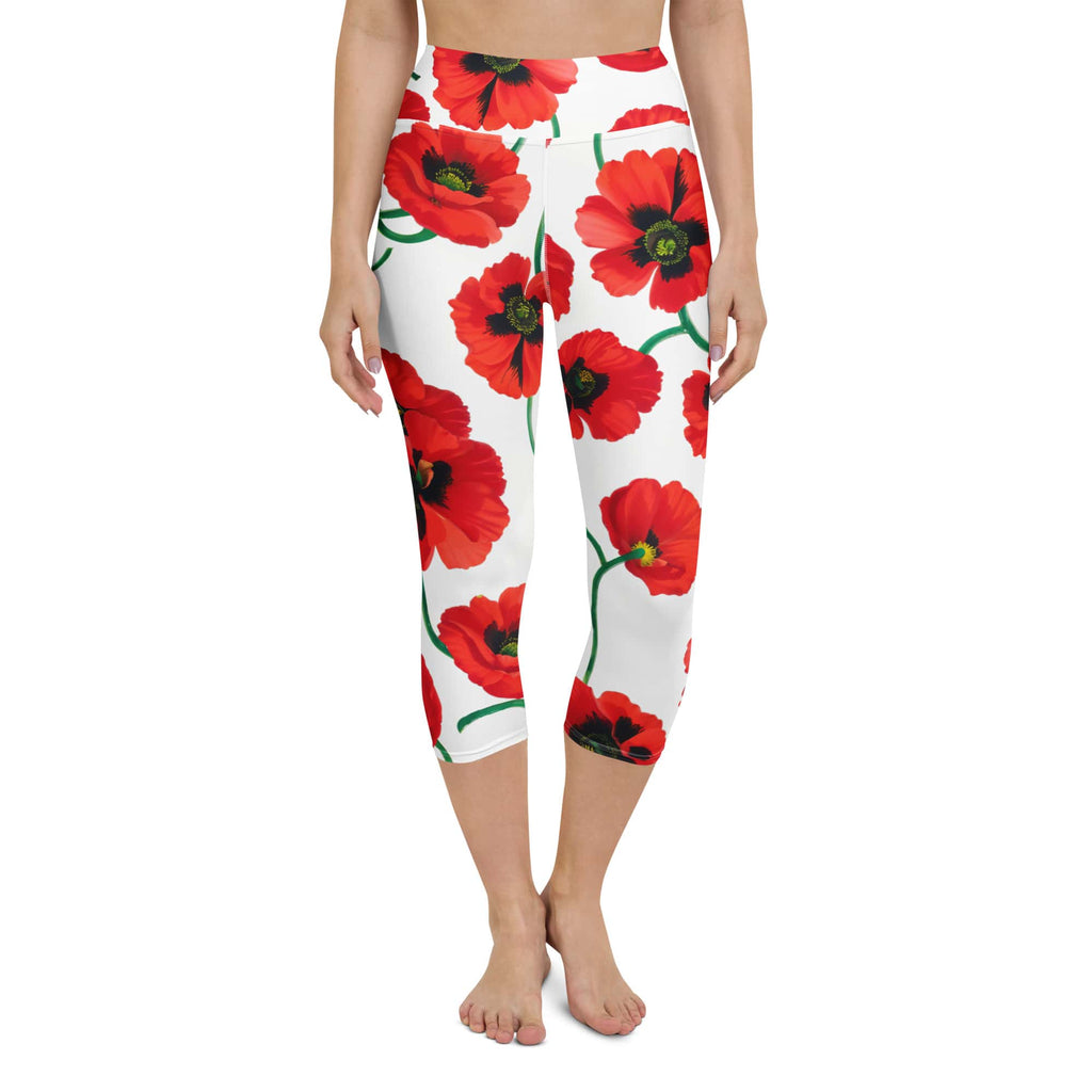 Poppy Print Yoga Capris