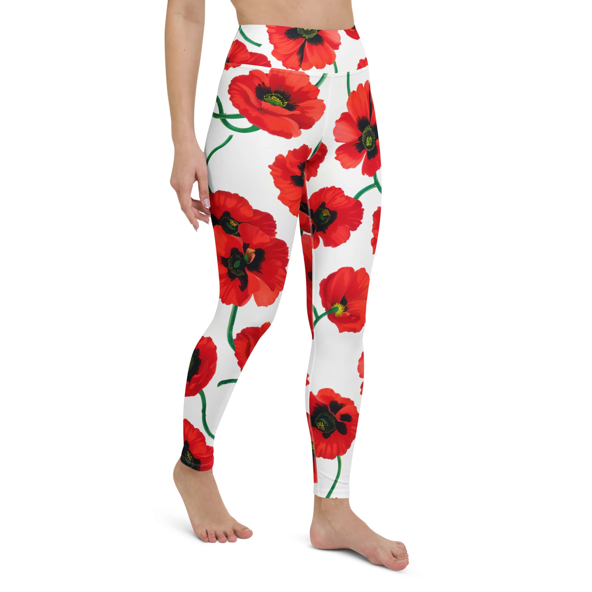 Poppy Print Yoga Leggings