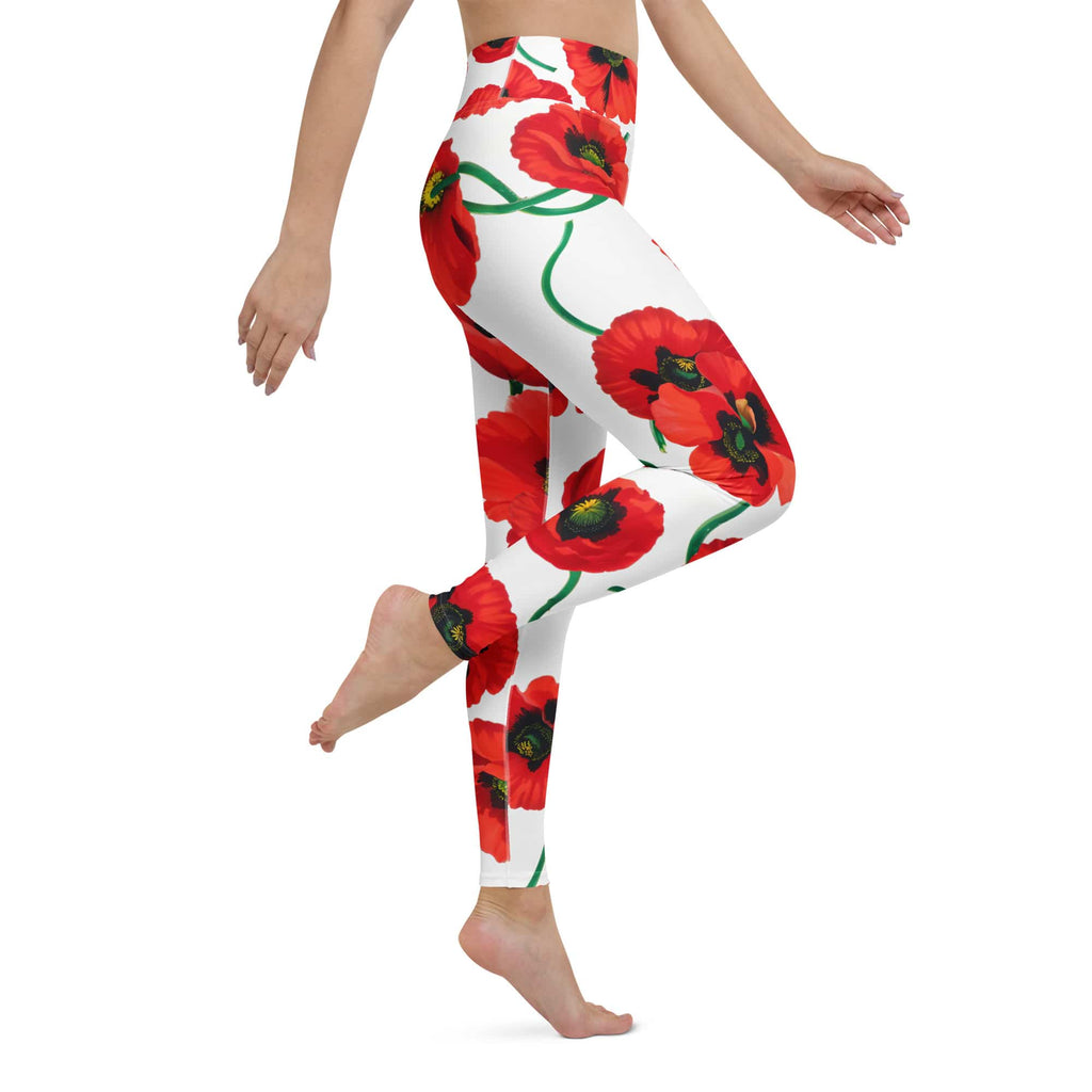 Poppy Print Yoga Leggings