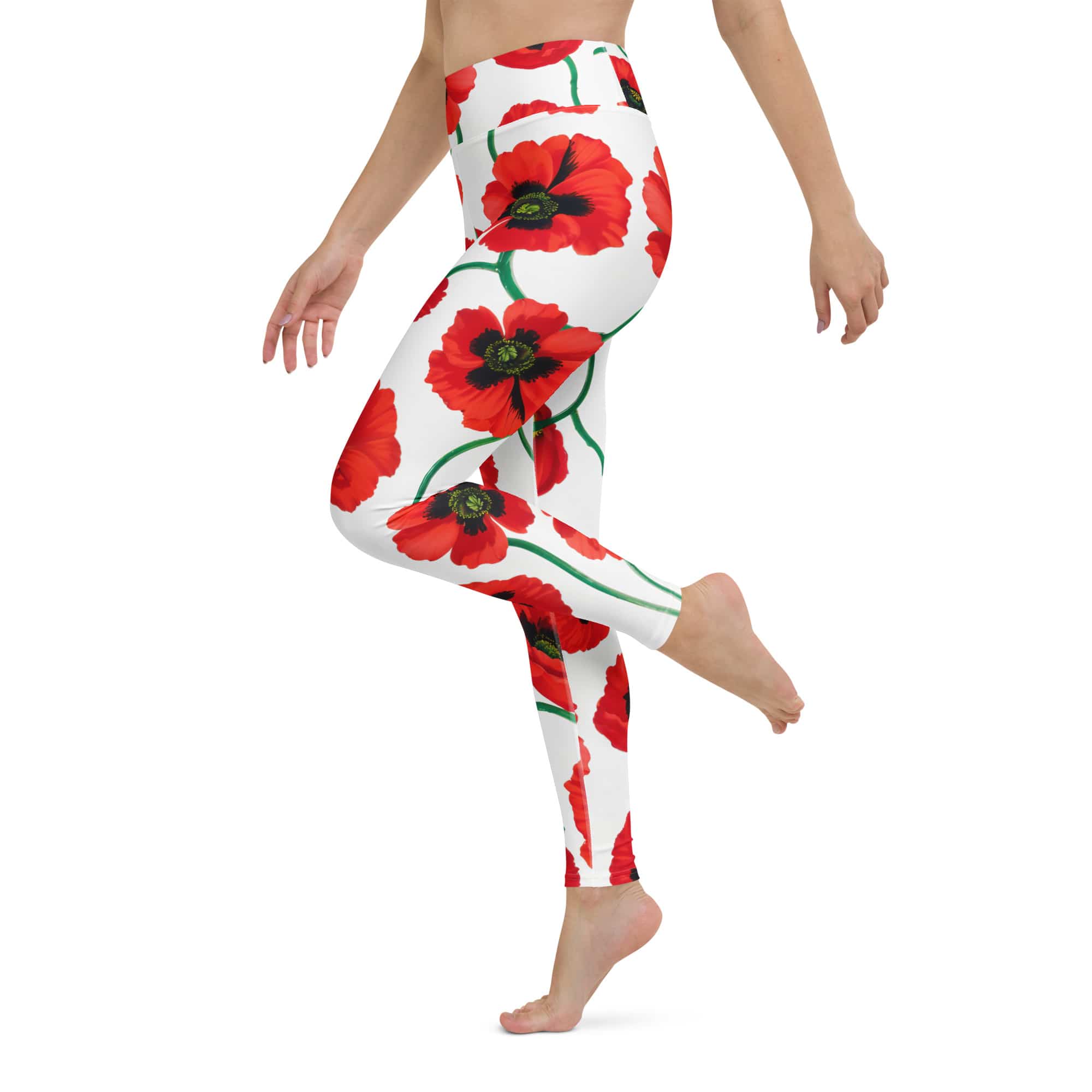 Poppy Print Yoga Leggings