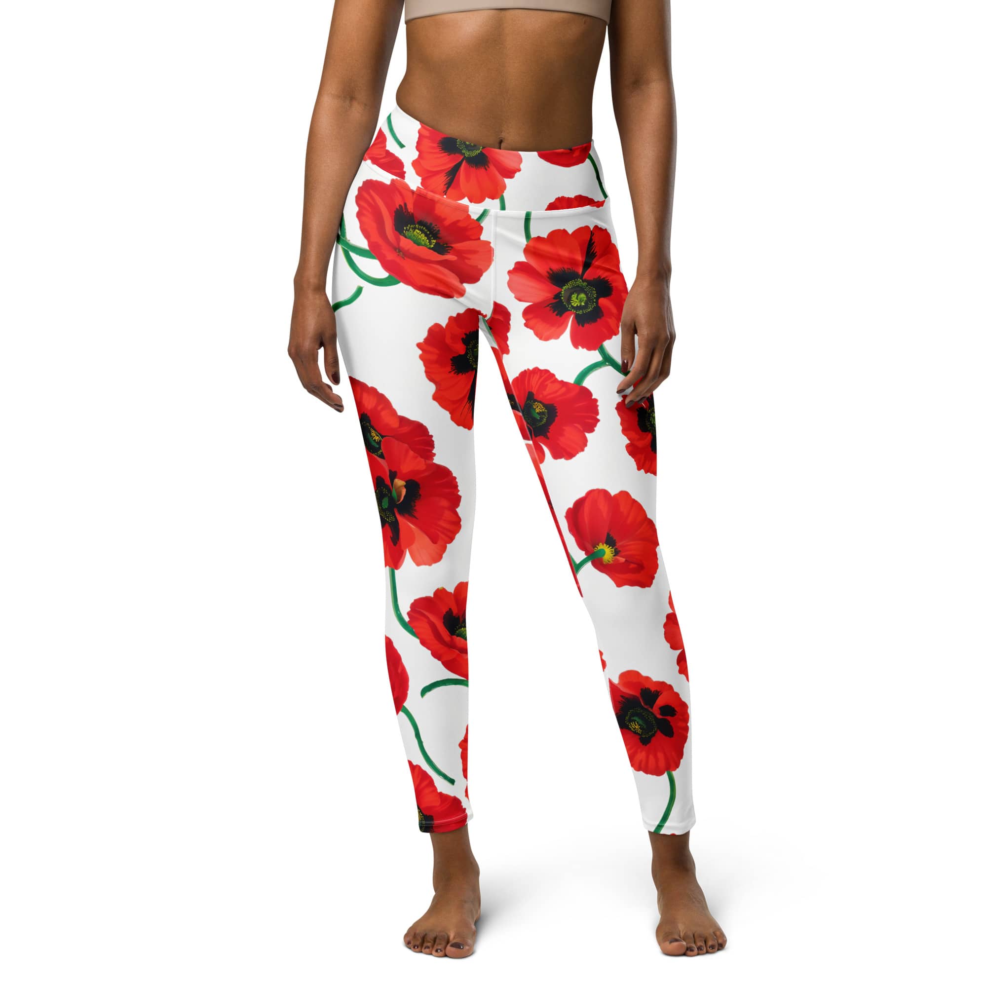 Poppy Print Yoga Leggings