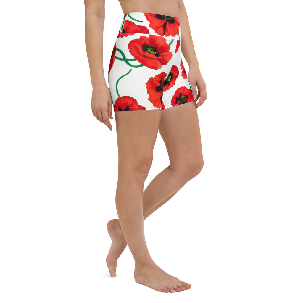 Poppy Print Yoga Shorts