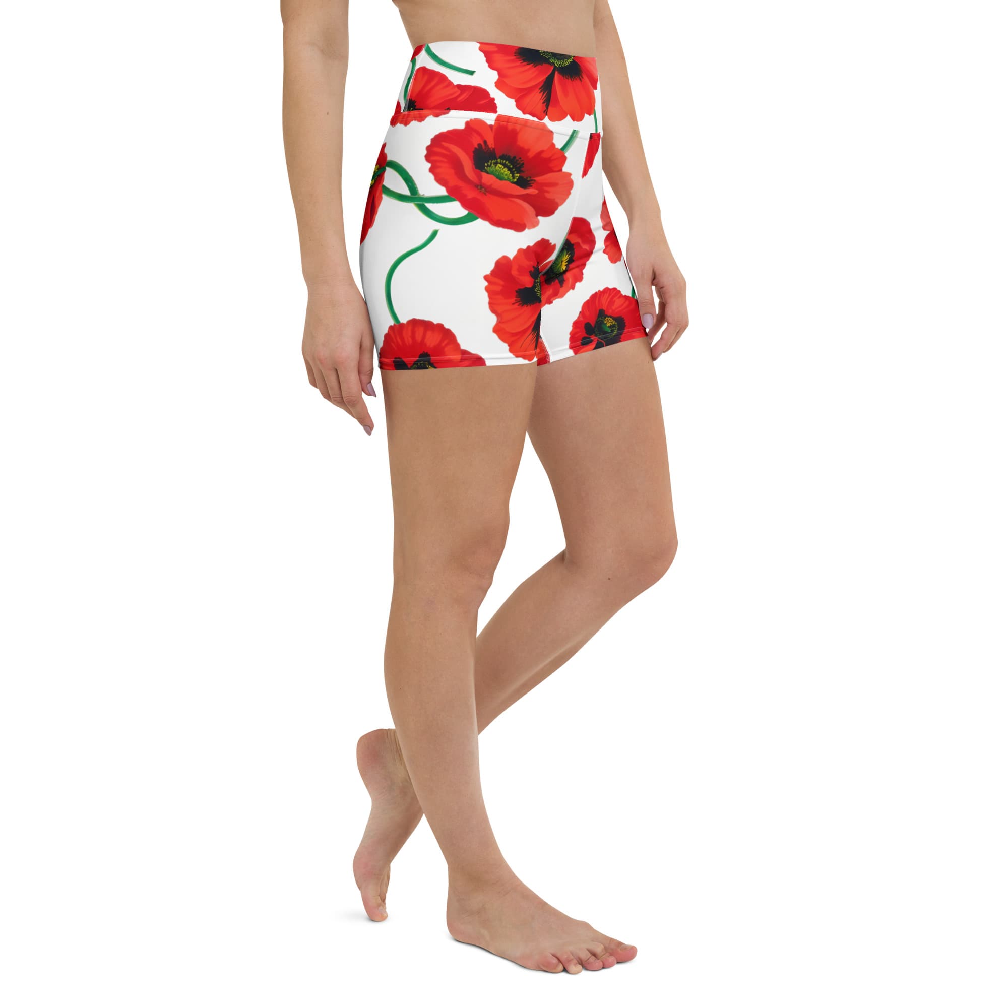 Poppy Print Yoga Shorts
