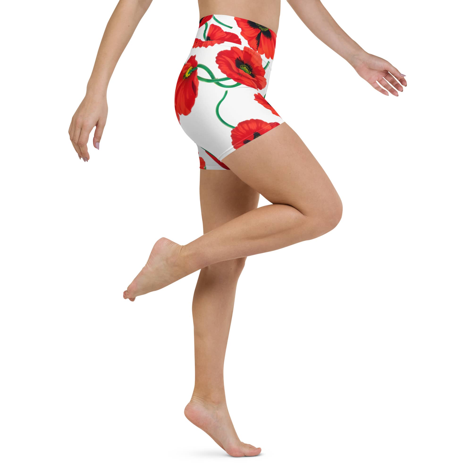 Poppy Print Yoga Shorts