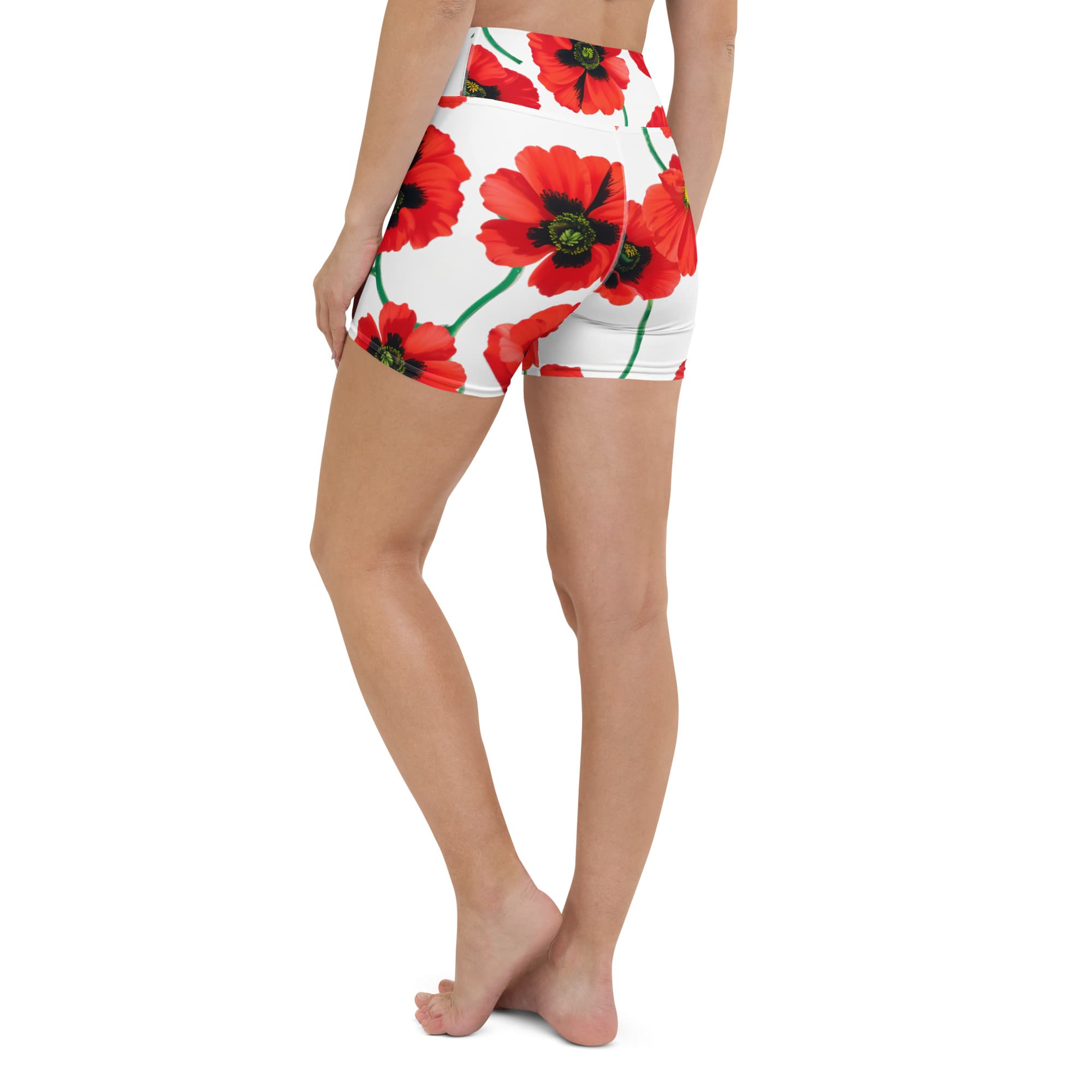 Poppy Print Yoga Shorts