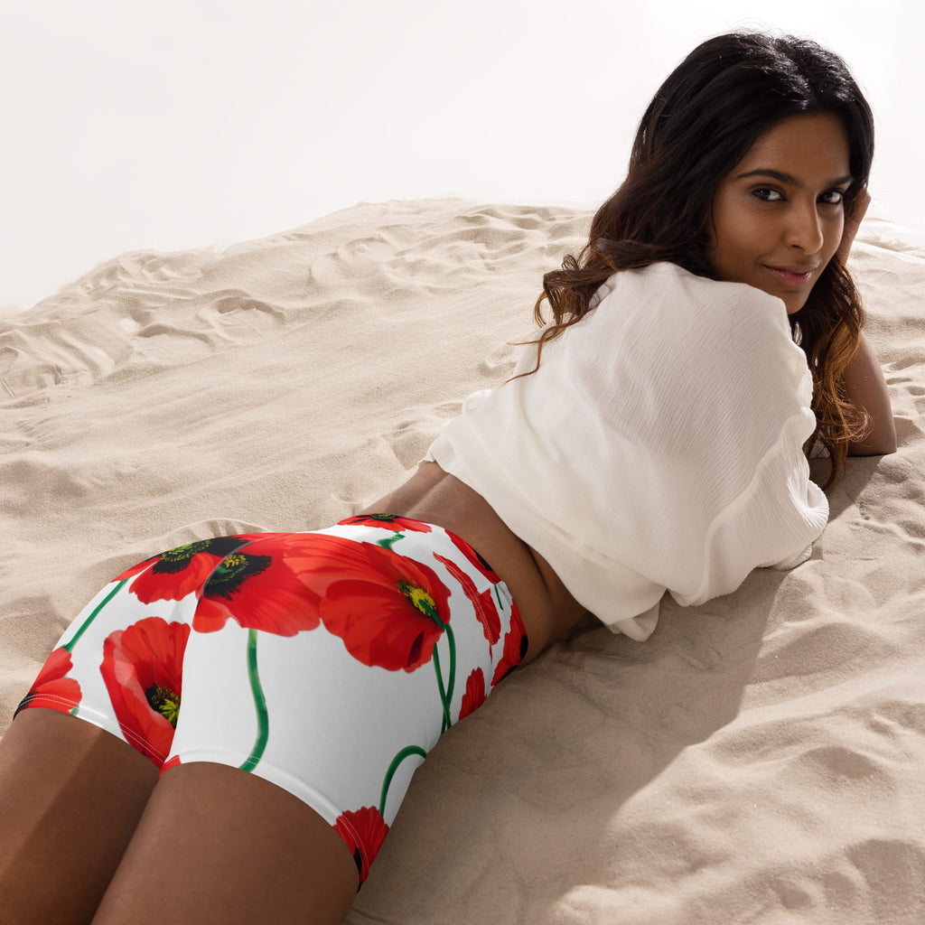 Poppy Print Yoga Shorts