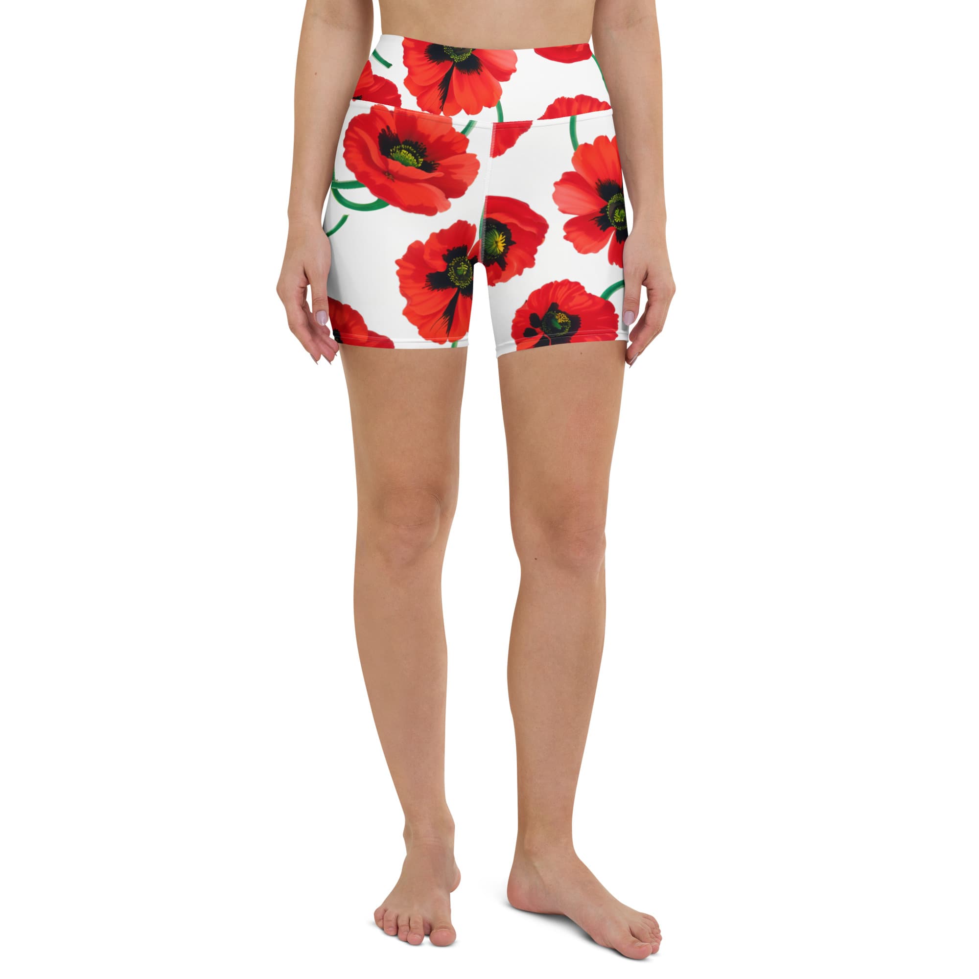 Poppy Print Yoga Shorts