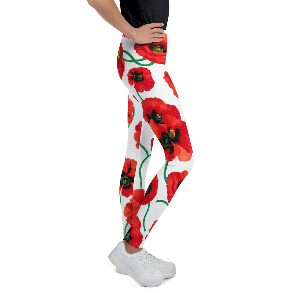 Poppy Print Youth Leggings