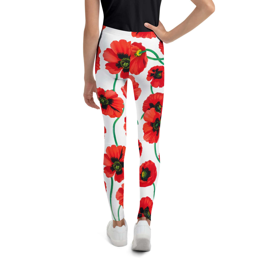 Poppy Print Youth Leggings