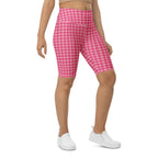 Power Pink Houndstooth Biker Shorts