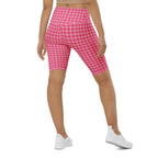 Power Pink Houndstooth Biker Shorts