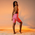 Power Pink Houndstooth Biker Shorts