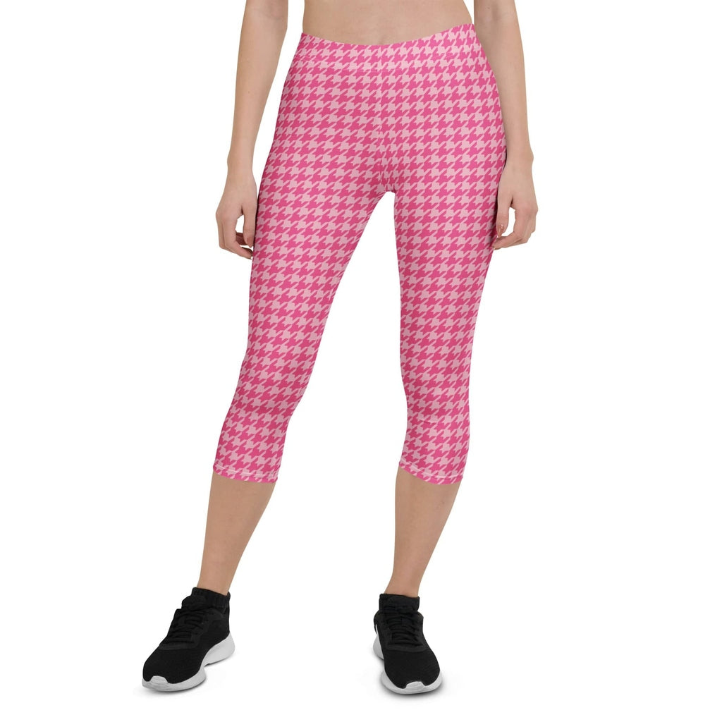 Power Pink Houndstooth Capris
