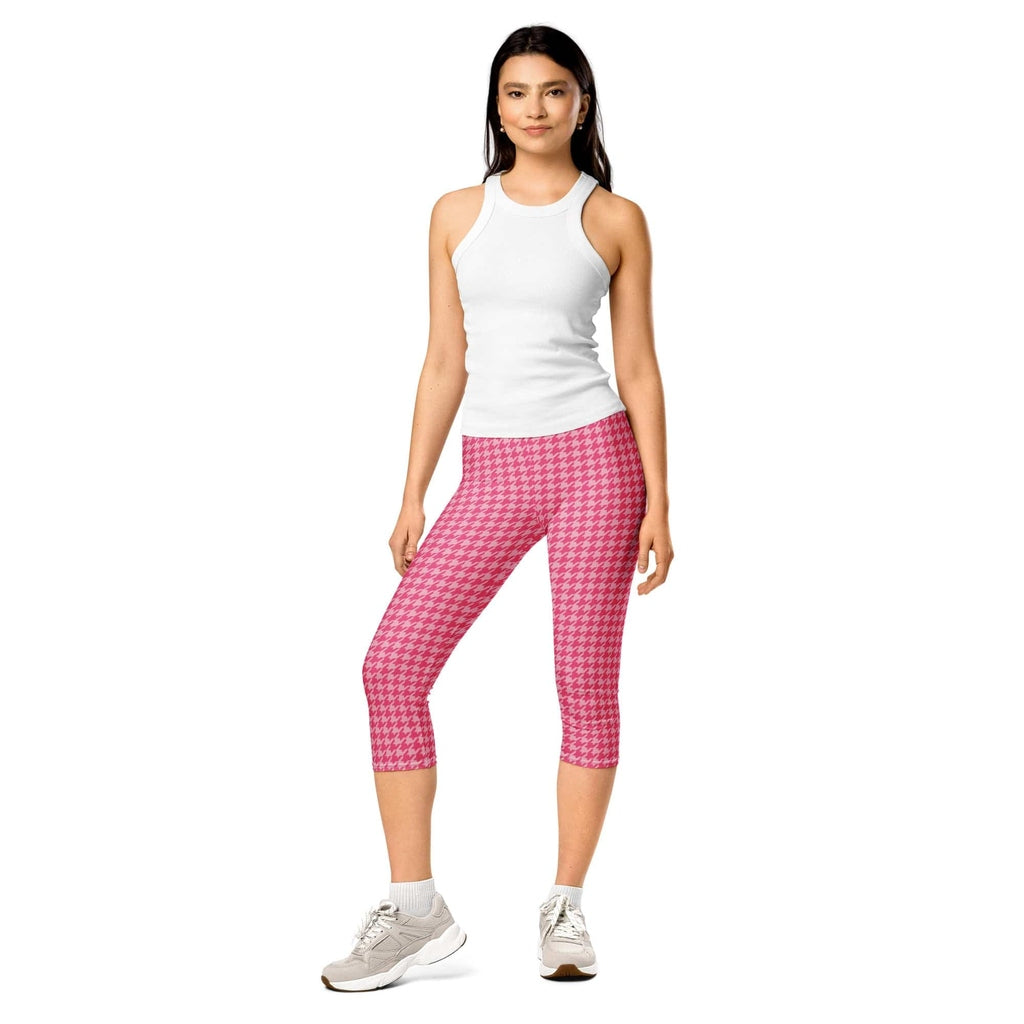 Power Pink Houndstooth Capris