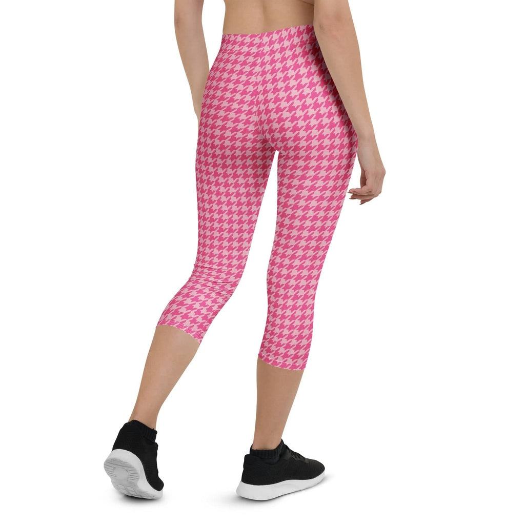 Power Pink Houndstooth Capris