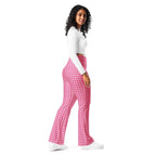 Power Pink Houndstooth Flare Leggings
